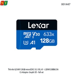 Thẻ nhớ Lexar 128GB microSDXC U3 V30 A1 – Tốc độ cao, quay 4K mượt – Chính hãng – Full VAT