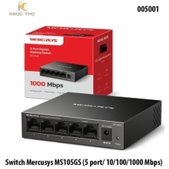 Chia mạng Mercusys MS105GS (5 poSwitch Chia Mạng Mercusys MS105GS – 5 Cổng Gigabit 10/100/1000 Mbps – Vỏ Kim Loại