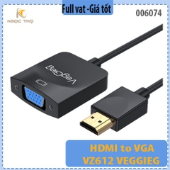 Bộ Chuyển HDMI to VGA VZ612 VEGGIEG – Hỗ Trợ Full HD 1080p – Không Hỗ Trợ Âm Thanh – Dùng Cho Laptop, PC, TV Box...