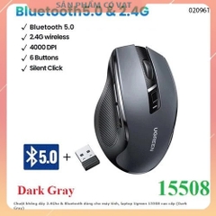 Chuột không dây Ugreen 15508 Black(Bluetooth + Wireless 2.4GHz) liệu nhựa ABS, màu xám Ugreen 15508-Hàng chính hãng - FV