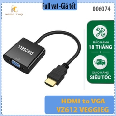 Bộ Chuyển HDMI to VGA VZ612 VEGGIEG – Hỗ Trợ Full HD 1080p – Không Hỗ Trợ Âm Thanh – Dùng Cho Laptop, PC, TV Box...