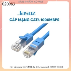 Dây cáp mạng CAT6 UTP dài 1.5M màu xanh JASOZ T-E114