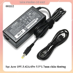 Sạc Acer 19V-3.42A 65w 5.5*1.7mm chân thường
