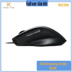 Chuột quang có dây N500 – Công thái học cho tay lớn – 4 mức DPI – Nút tiến / lùi tiện dụng - chính hãng - full vat