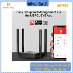 Bộ Phát Wifi 6 Mercusys MR62X – Chuẩn AX – Tốc Độ 1500Mbps – Băng Tần Kép – Hàng Chính Hãng – Full VAT