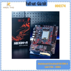 Mainboard Greatwall H610M‑A – LGA1700 – DDR4 2 khe (tối đa 64GB) – M.2 NVMe PCIe 3.0 x4 – PCIe 4.0 x16