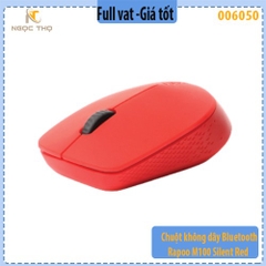 Chuột không dây Bluetooth Rapoo M100 Silent Red – 2.4GHz + Bluetooth 4.0 – Silent Click – Hàng chính hãng – Full VAT