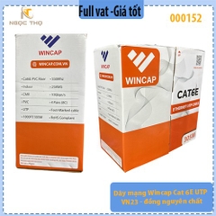 Dây Mạng Wincap Cat 6E UTP VN23 – Đồng Nguyên Chất – 305M – Màu Xanh – Chính Hãng - ( giá tính theo cuộn = 305m