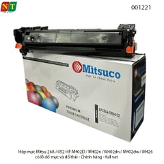 Hộp mực Mitsuco CF226A / CRG-052 – Chính hiệu – Dùng cho HP M402/M426 & Canon LBP 214dw – Có lỗ đổ mực - Full VAT