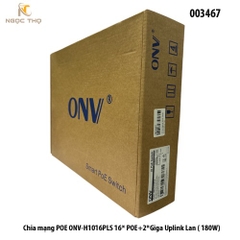 Switch POE ONV-H1016PLS – 16 cổng POE + 2 uplink Gigabit – công suất 180W – chính hãng – full VAT