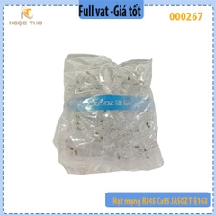 Hạt mạng RJ45 Cat5e JASOZ T‑E163 – Chân đồng mạ vàng 1U (chèn mạ niken) – Hộp 100 cái – Chính hãng – Full VAT