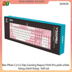 Bàn Phím Cơ Có Dây Gaming Rapoo V500 Pro pink white - hàng chính hãng - full vat