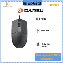 Chuột Máy Tính Có Dây DAREU LM103 – USB 2.0 – Độ Nhạy 1000 DPI – Thiết Kế Nhỏ Gọn – Chính Hãng – Full VAT