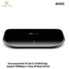 Switch TP-Link SG1005D – Bộ Chia Mạng 5 Cổng Gigabit 10/100/1000Mbps – Vỏ Nhựa – Plug & Play – Chính Hãng – BH 24 Tháng