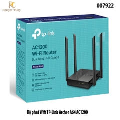 Bộ Phát WiFi TP-Link Archer A64 – Router WiFi Tplink AC1200 Dual Band – MU-MIMO,  4 Ăng-ten – LAN/WAN Gigabit