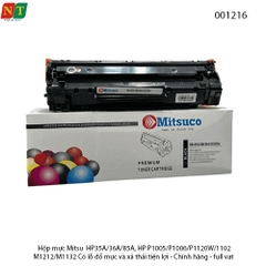 Hộp Mực Mitsuco 35A – Tương Thích HP CB435A/CB436A/CE285A/325 – Dùng Cho HP P1005/P1006/P1102/M1212/M1132 – Có Lỗ Đổ Mực