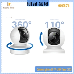 Camera Wi‑Fi TP‑Link Tapo C222 – 2K QHD 4MP – Quay 360° – Hồng ngoại nâng cao – Đàm thoại 2 chiều – MicroSD 512GB