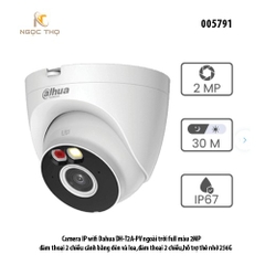 Camera IP Wifi Dome Dahua DH-T2A-PV 2MP – Smart Dual Light – Đàm Thoại 2 Chiều – Human Detection – IP67 – HTrợ Thẻ 256