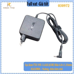 Sạc Asus TTA 19V–3.42A (65W) – Đầu 4.0×1.35mm – AS65DWA – Vuông, chân kim nhỏ – Hàng chính hiệu – Full VAT