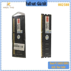 RAM PC CADEO DDR3 8GB Bus 1600MHz – Mới 100% – BH 2 năm – Full VAT
