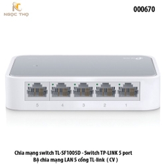 Switch TP-Link TL-SF1005D – Bộ Chia Mạng 5 Cổng 10/100Mbps – Vỏ Nhựa Nhỏ Gọn – Tiết Kiệm Điện – Hàng Chính Hãng