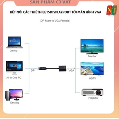 Dây chuyển đổi có chíp sét Displayport to VGA màu đen dài 25cm JASOZ T-G107