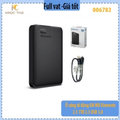 Ổ Cứng Di Động WD Elements 1TB 2.5" – USB 3.0 – Chính Hãng Western Digital – BH 2 Năm - full vat