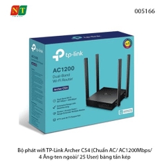 Bộ phát wifi Router Wi-Fi TP-Link Archer C54 – AC1200 Dual Band (300 + 867 Mbps) – 4 ăng-ten, MU-MIMO – Chính hãng