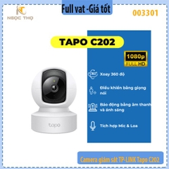 Camera Wi-Fi TP-LINK Tapo C202 – 1080p, Quay Quét 360°, Đàm Thoại 2 Chiều – Hàng chính hãng – Full VAT