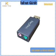 USB Sound – Card âm thanh USB 2.0 3.5mm VegGieg VK102 – chính hãng – full VAT