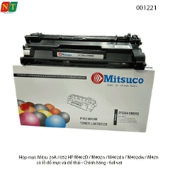 Hộp mực Mitsuco CF226A / CRG-052 – Chính hiệu – Dùng cho HP M402/M426 & Canon LBP 214dw – Có lỗ đổ mực - Full VAT