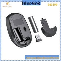 Chuột quang không dây Lecoo WS202 Đen – 800/1000/1200 DPI – Nhỏ gọn – Hàng chính hãng – Full VAT
