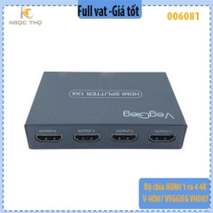 Bộ Chia HDMI 1 Ra 4 Veggieg V-HD07 – 4K@30Hz – Vỏ Kim Loại – Hàng Chính Hãng – Full VAT