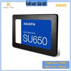 Ổ cứng SSD ADATA SU650 512GB 2.5″ SATA III (ASU650SS-512GT-R) – Hàng chính hãng – Full VAT – BH 36 tháng