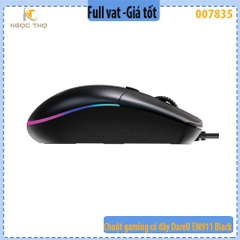 Chuột Gaming Có Dây DareU EM911 Black – 6000 DPI – LED RGB – 6 Nút – Hàng Chính Hãng – Full VAT