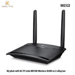 Bộ Phát WiFi 4G LTE TP-Link TL-MR100 – Router WiFi 300Mbps – Khe Cắm SIM 3G/4G – 2 Ăng-ten Ngoài – Hỗ Trợ 32 Thiết Bị