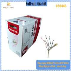 Dây mạng WINCAP CAT6e UTP VN24 – Đồng Nguyên Chất – 305M – Màu Trắng – Chính Hãng – Full VAT (giá theo m)