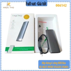 Hộp đựng SSD M.2 NGFF/NVMe VEGGIEG VGM03 – USB 3.1 Gen 2 10Gbps – Vỏ nhôm tản nhiệt – Chính hãng – Full VAT