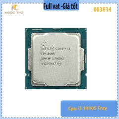 CPU Intel Core i3-10105 – 4 Nhân 8 Luồng – 3.70GHz Up to 4.40GHz – 6MB Cache – Socket LGA1200 – Tray New – Không Fan
