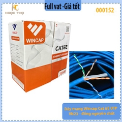 Dây Mạng Wincap Cat 6E UTP VN23 – Đồng Nguyên Chất – 305M – Màu Xanh – Chính Hãng - ( giá tính theo cuộn = 305m