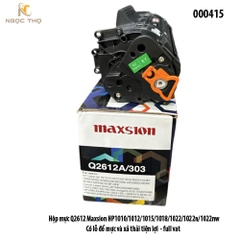 Hộp Mực Maxsion 12A – Model 12A / 303 / FX9  – Dùng Cho HP 1010 / 1012 Có Lỗ Đổ Mực & Xả Thải – Chính Hiệu – Full VAT