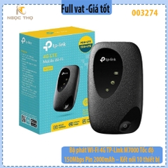 Bộ phát Wi-Fi Di Động 4G LTE TP-Link M7000 – 150Mbps – Pin 2000mAh - Hàng chính hãng – Full VAT