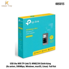 USB Thu WiFi TP-Link TL-WN823N – 823N - Chuẩn N 300Mbps – Mini Nhỏ Gọn – Không Ăng-ten – Hỗ Trợ Windows/macOS/Linux