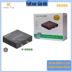 Bộ chia HDMI 1 ra 2 VegGieg V-HD06 – 4K@60Hz Ultra HD – Chính hãng | Full VAT