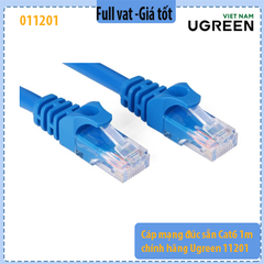Cáp mạng LAN CAT6 UGREEN 11201 dài 1m – Dây mạng RJ45 đúc sẵn – Hỗ trợ 10/100/1000Mbps (Gigabit) – UTP 26AWG – Vỏ PVC – Màu xanh