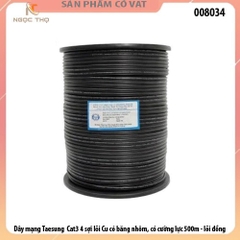 Dây mạng Taesung Cat3 4 sợi lõi Cu có băng nhôm, cường lực (1 cuộn = 500m) - chính hãng - full vat - giá tính theo m