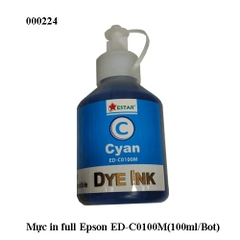 Mực nước in full Estar ED-LC100ML (100ml/chai) – Dùng cho máy in phun Epson – Màu xanh dương (Cyan – C) – full vat