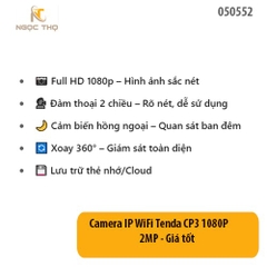 Camera IP WiFi Tenda CP3 1080P 2MP – Đàm Thoại 2 Chiều, Xoay 360°