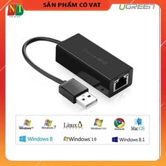 Cáp USB to Lan 2.0 cho Macbook, pc, laptop hỗ trợ Ethernet 10/100 Mbps chính hãng Ugreen 20254