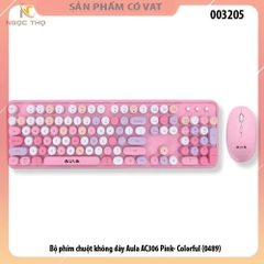 Bộ phím chuột không dây AULA AC306 Pink-Colorful (0489) – Hàng chính hãng – Full VAT